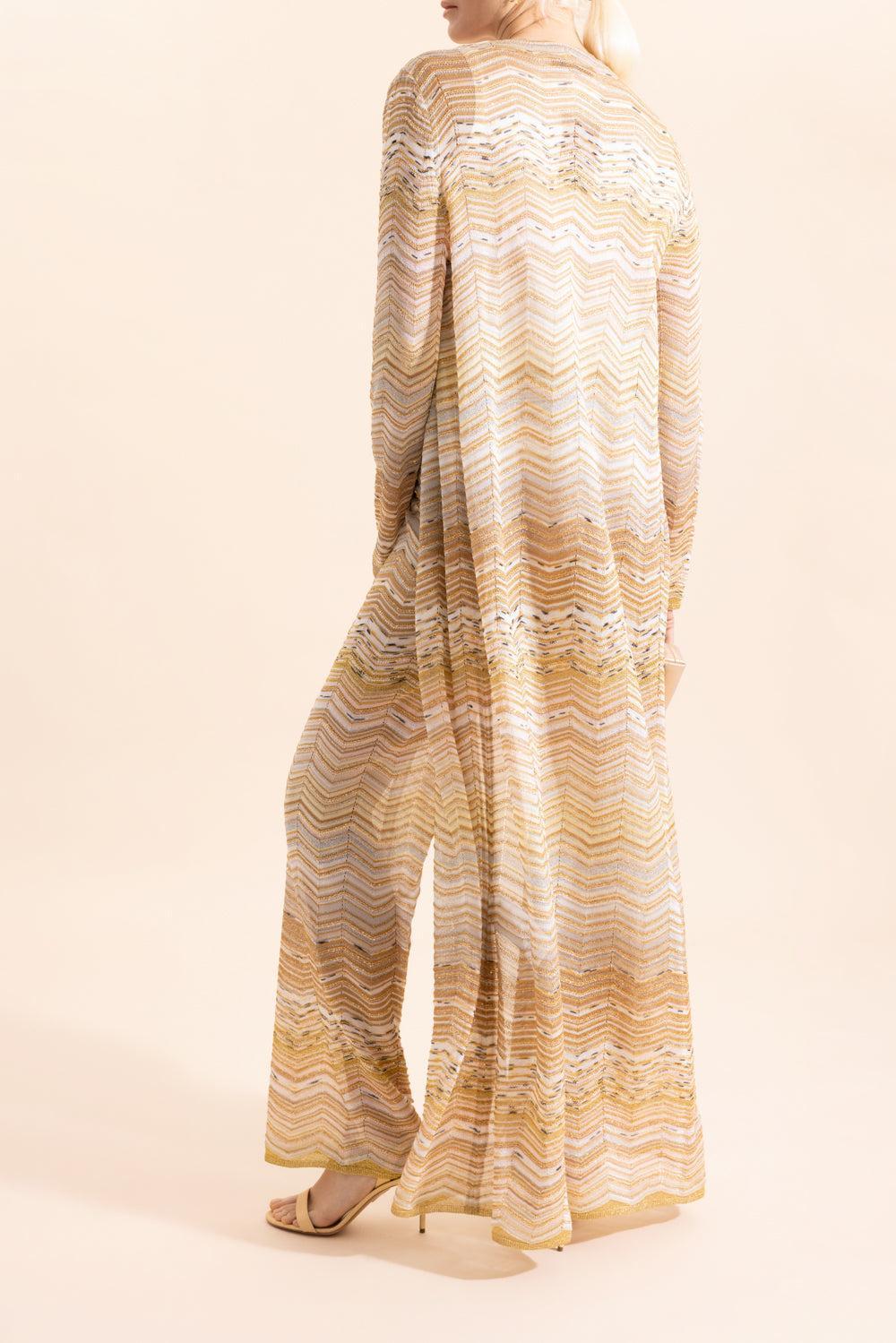 Wide Leg Knit Trousers - Gold-LTGLDMLT-38-CLOTHINGPANTWIDE LEG-MISSONI