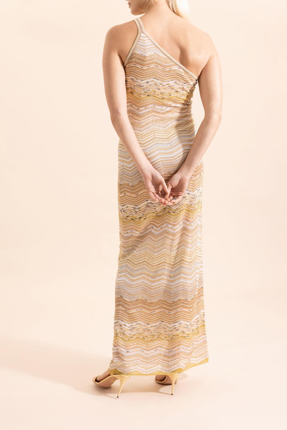 Sleeveless Maxi Dress-LTGLDMLT-38-CLOTHINGDRESSCASUAL-MISSONI