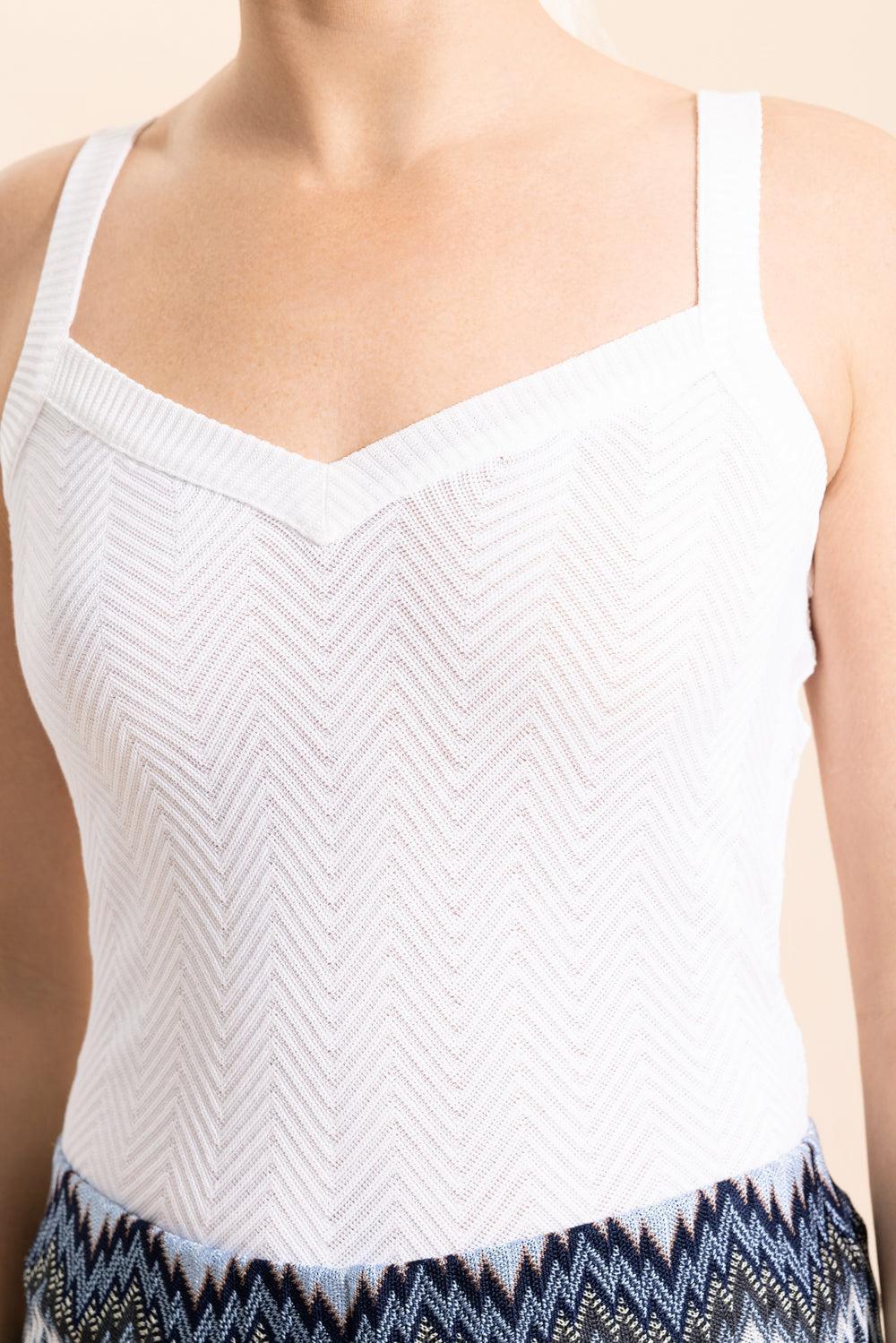 V-Neck Tank Top-BRILLIANT WHITE-38-CLOTHINGTOPTANK-MISSONI