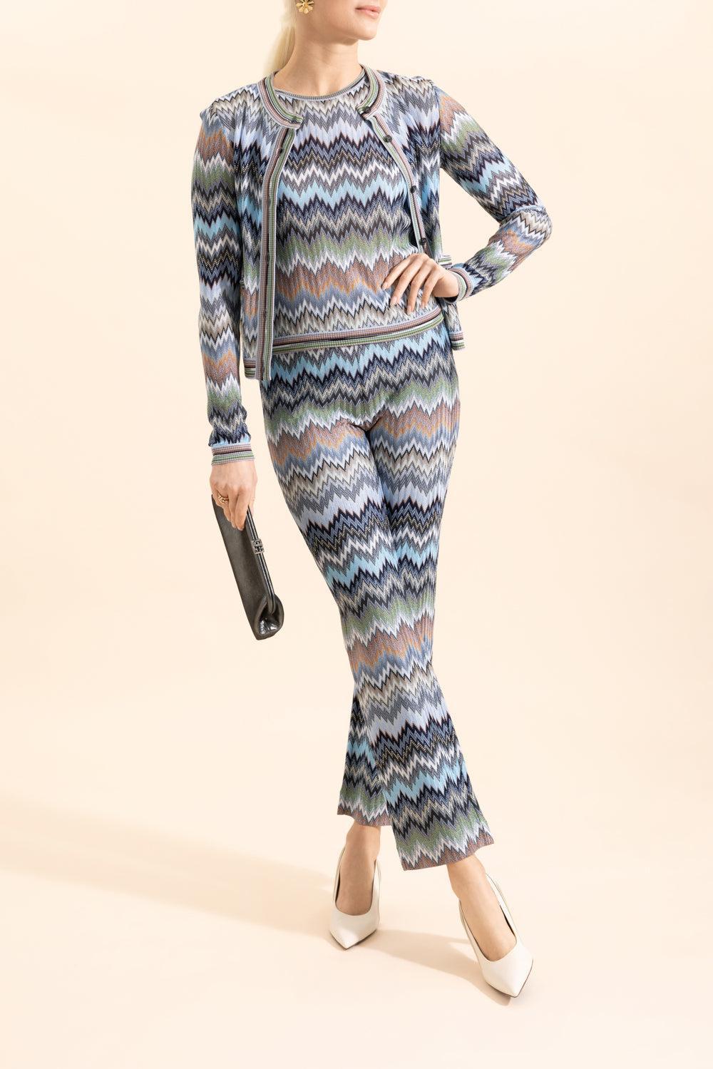 Wide Leg Knit Trousers - Mulitcolor Blue-MLTIBLUE-38-CLOTHINGPANTWIDE LEG-MISSONI