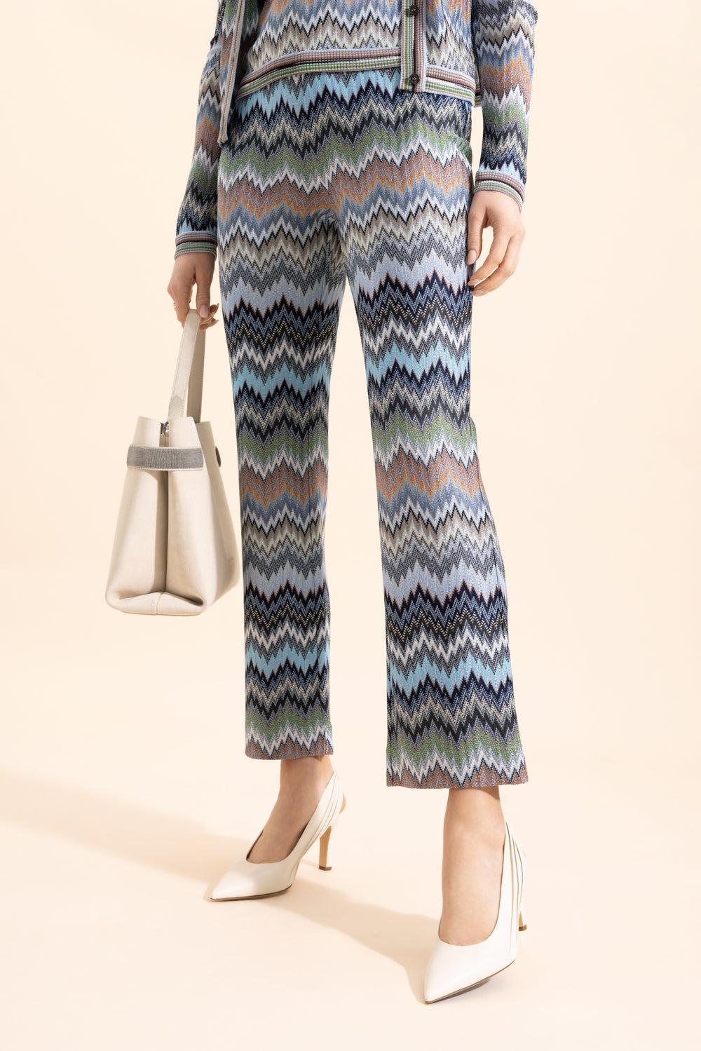 Wide Leg Knit Trousers - Mulitcolor Blue-MLTIBLUE-38-CLOTHINGPANTWIDE LEG-MISSONI