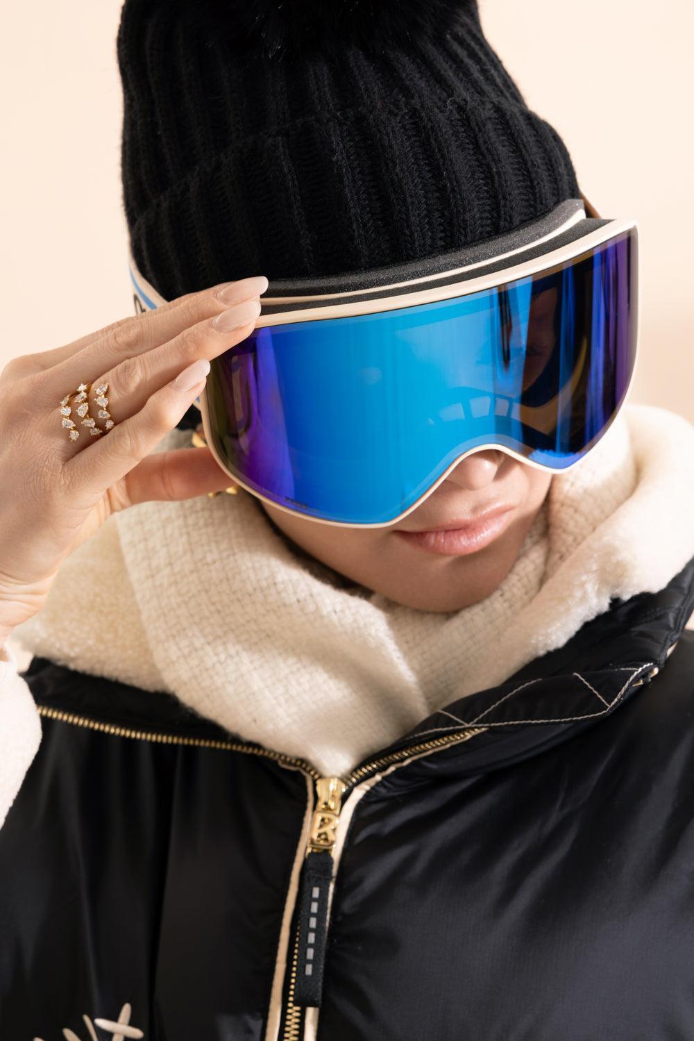 Cassidy Ski Goggles - Ivory Blue | CHLOÉ – Marissa Collections