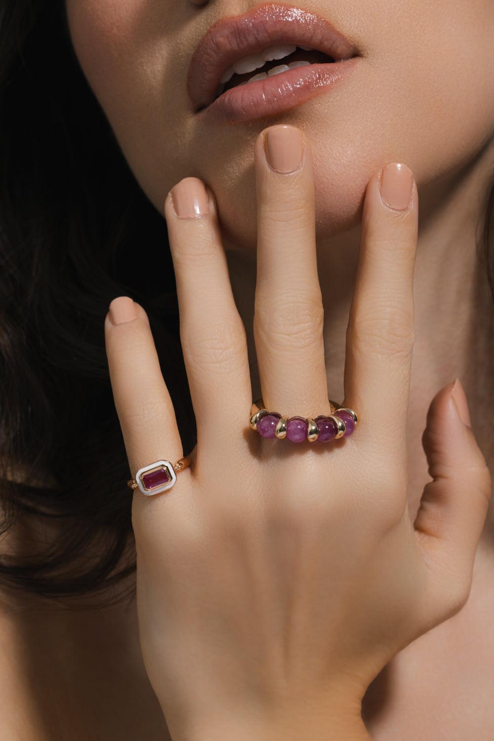 White Ruby Lenox Ring-ROSE GOLD-3.5-JEWELRYFINE JEWELRING-MELISSA KAYE