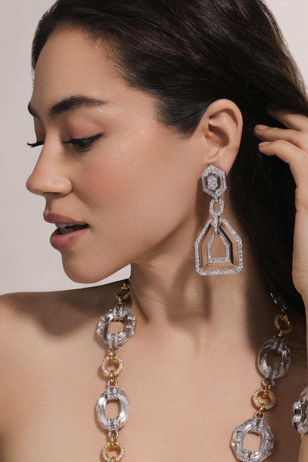 Crystal Palace Earrings-WHITE GOLD-JEWELRYFINE JEWELEARRING-DAVID WEBB