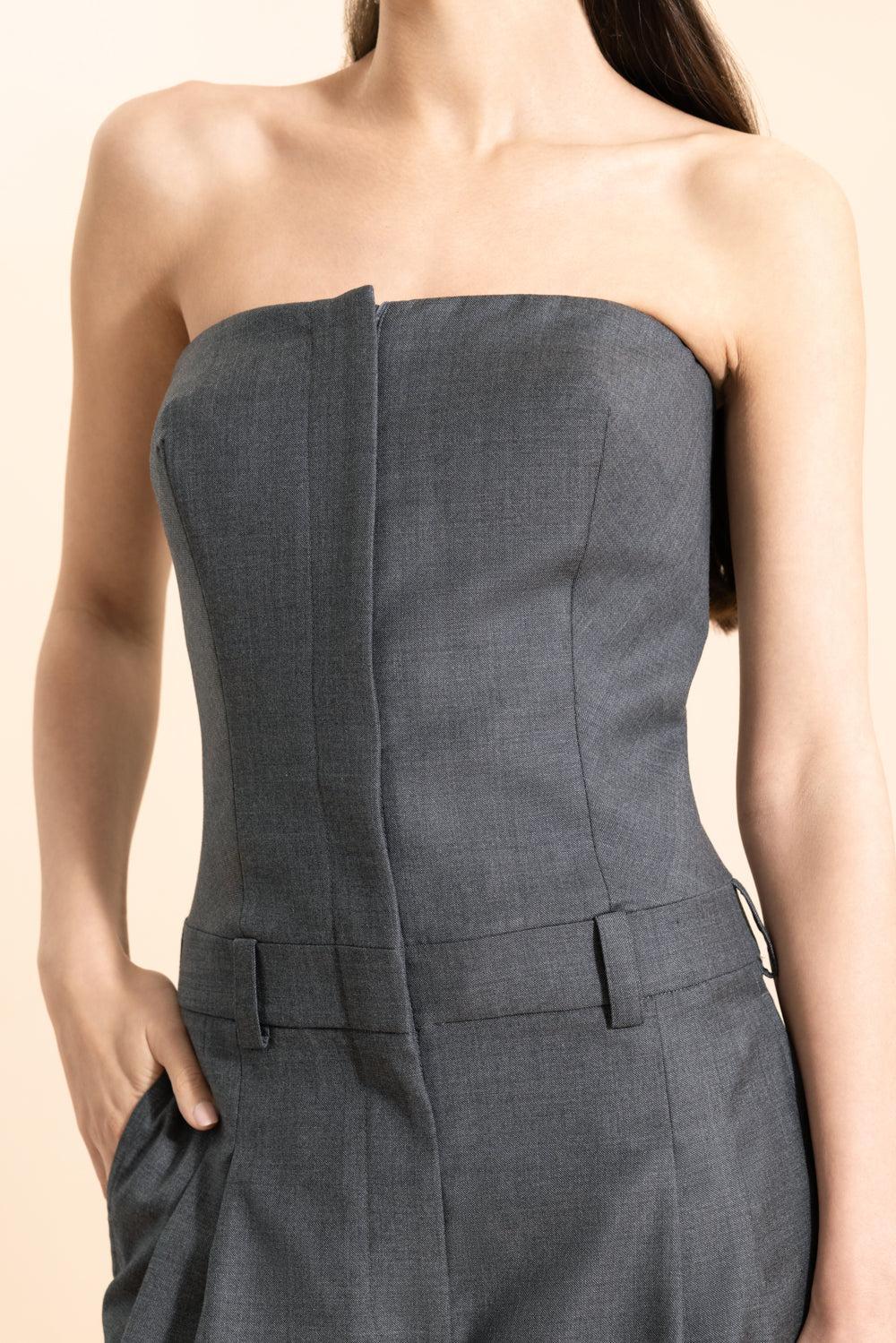 Bullet Bustier Jumpsuit-GREY MIX-38-CLOTHINGPANTJUMPSUIT-GIVENCHY