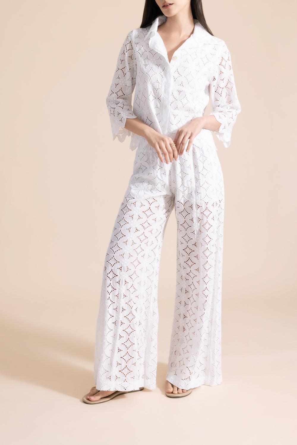 Maggiorana Blouse-WHITE-XS-CLOTHINGTOPBLOUSE-TEMPTATION POSITANO
