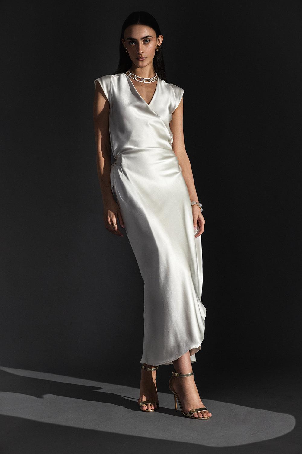 Sign Dress - White-WHITE-P-CLOTHINGDRESSCOCKTAIL-PETER COHEN