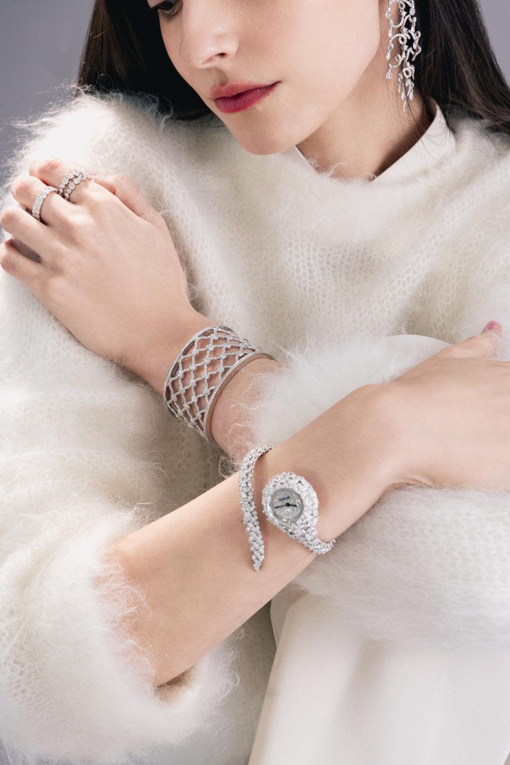 Diamond Wrap Y-Momento Watch-WHITE GOLD-ACCESSORIEWATCHES-YEPREM JEWELLERY