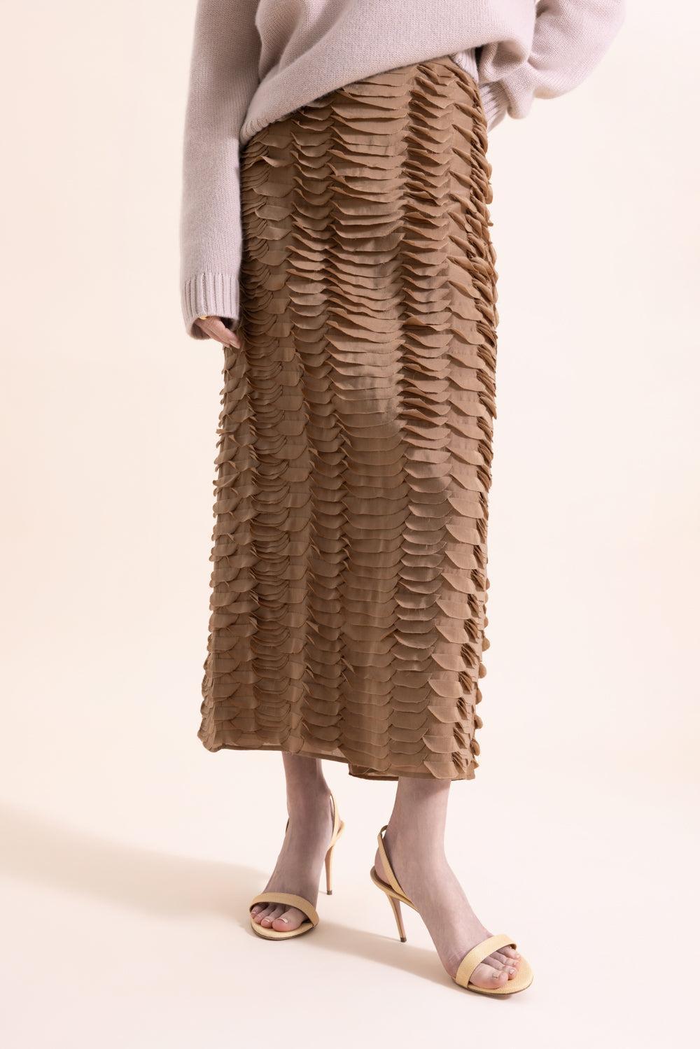 Sylkie Skirt - Toasted Coconut-BROWN-2-CLOTHINGSKIRTMAXI-TWP