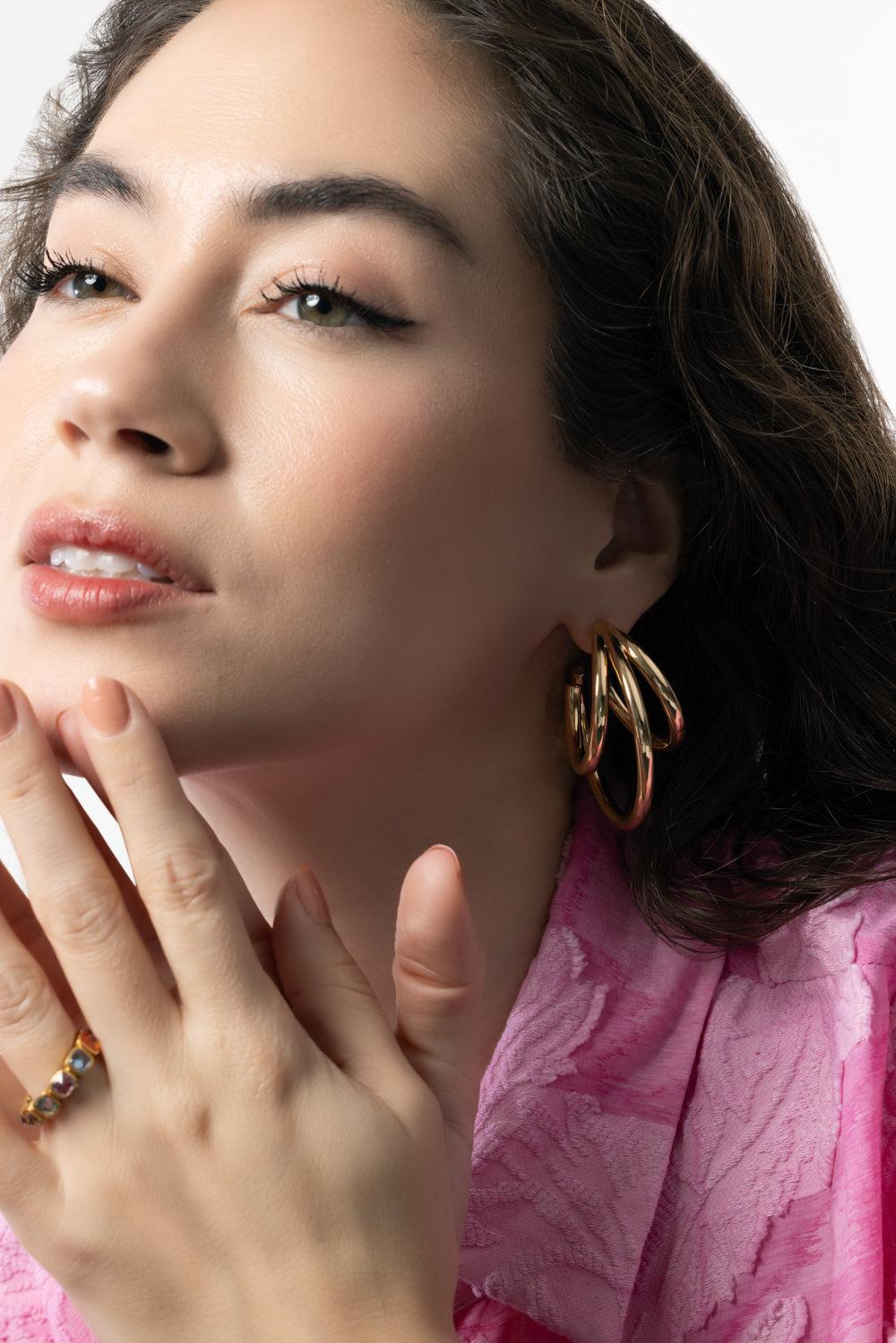 Triple Lilly Baby Hoop Earrings - 1.5in | JENNIFER FISHER