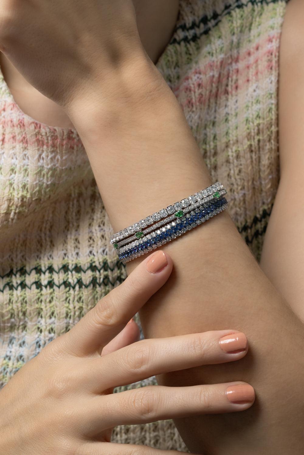 Diamond Tennis Extensible Stretch Bracelet | ROBERTO DEMEGLIO