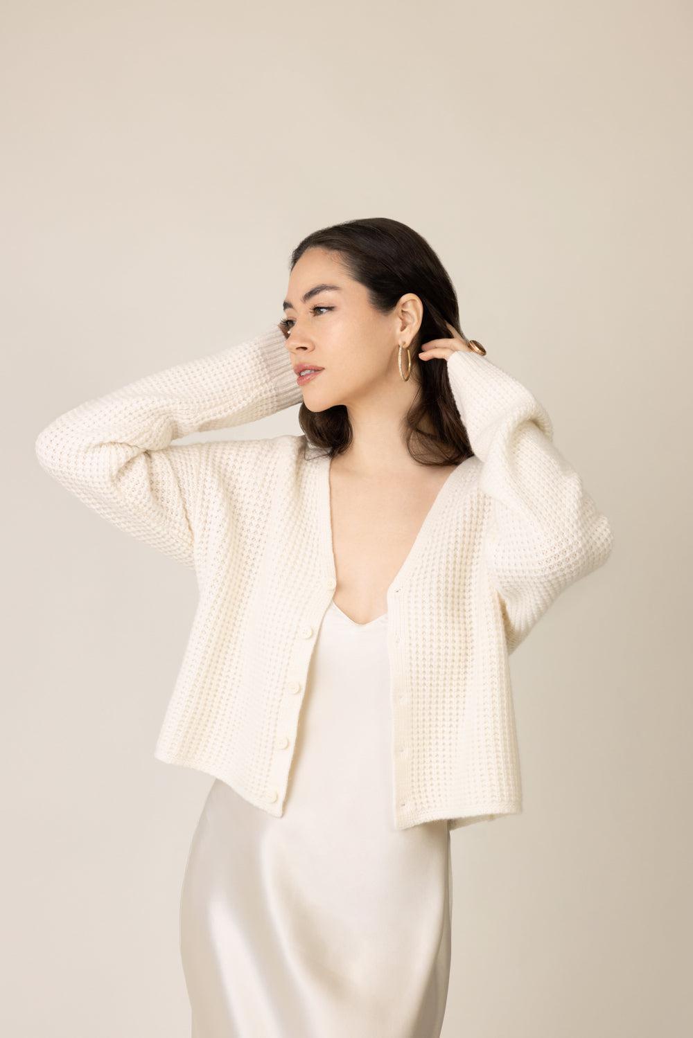 Bianco Cardigan-GARDENIA-XS-CLOTHINGTOPCARDIGAN-SABLYN