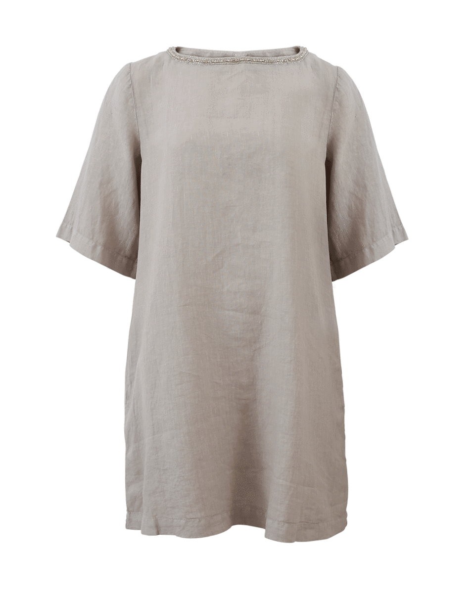120% LINO-Linen Embellished Dress-