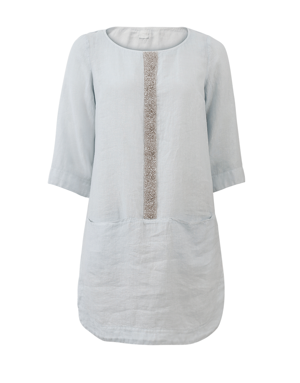 120% LINO-Embellished Neck Dress-