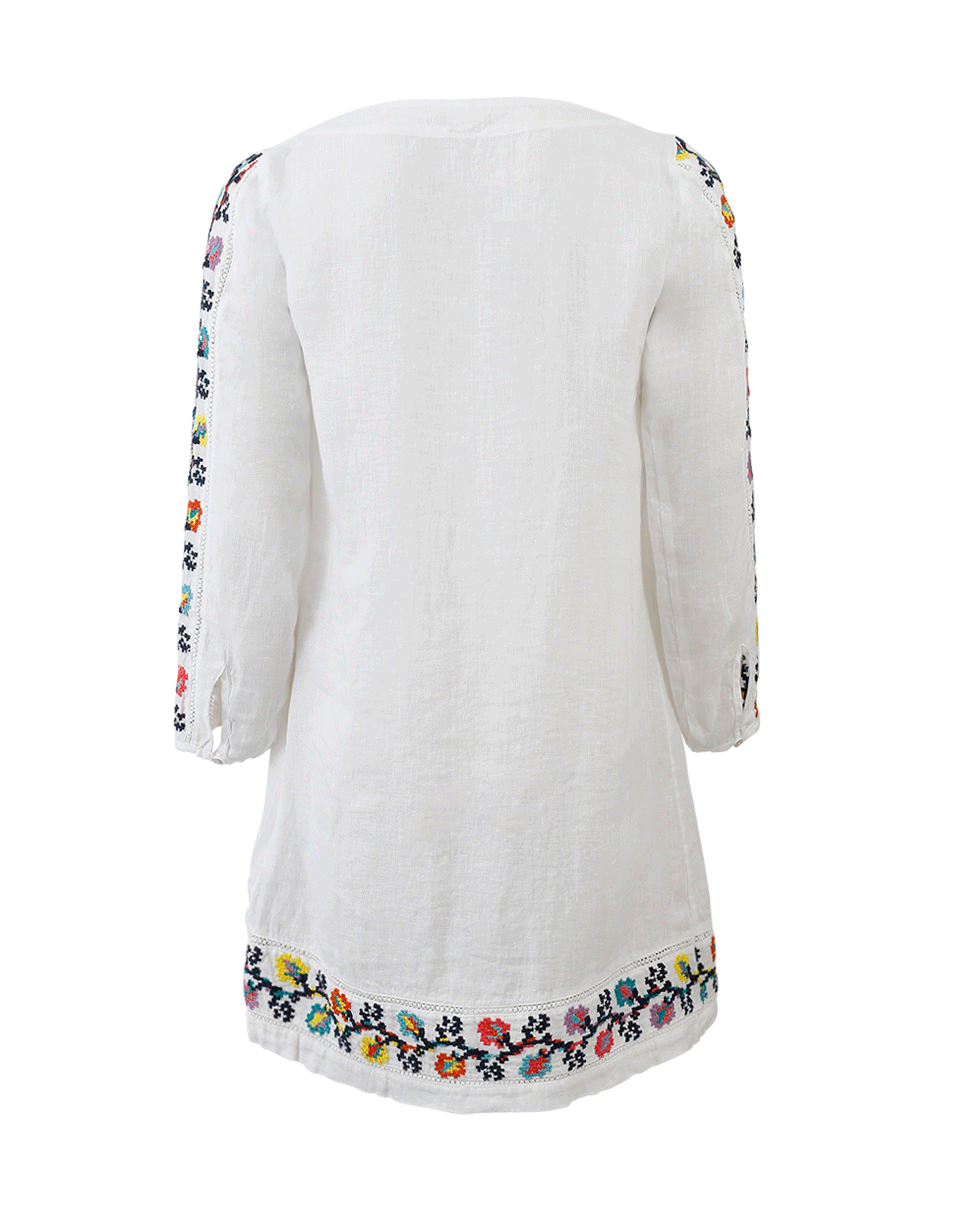 120% LINO-Linen Floral Embroidered Dress-