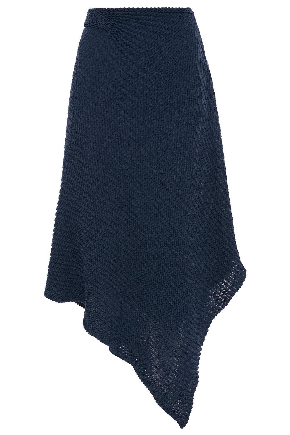 Chevron Drape Midi Skirt-BLUE-XS-CLOTHINGSKIRTMIDI-VICTORIA BECKHAM