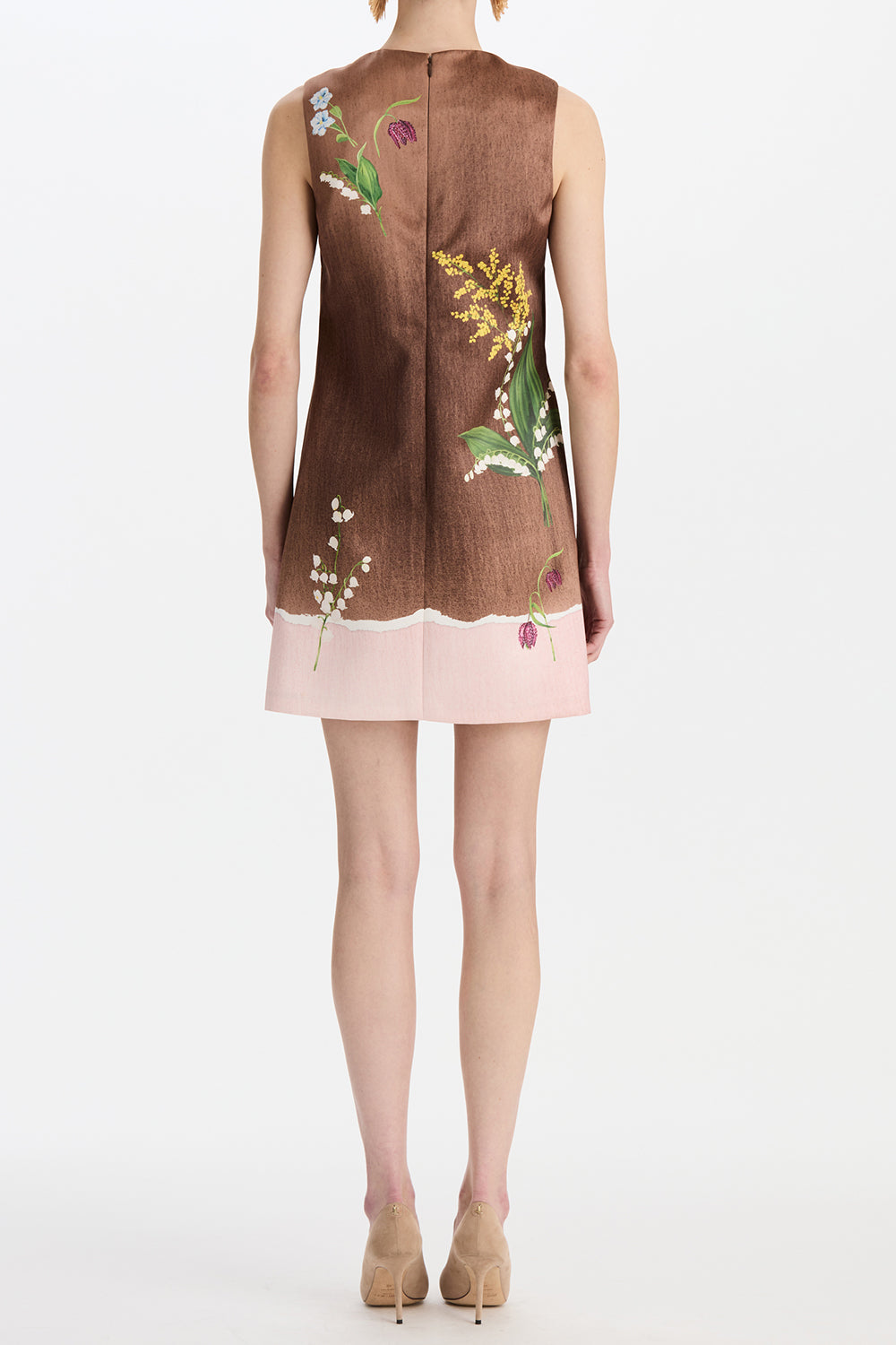 Mixed Botanical Sleeveless Short Dress