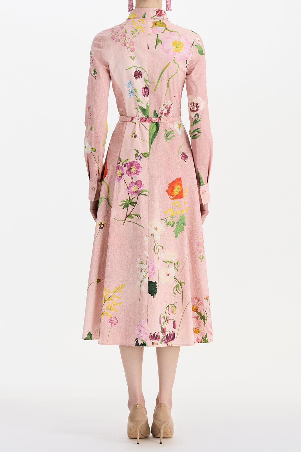 Botanical Collar Button Shirt Dress