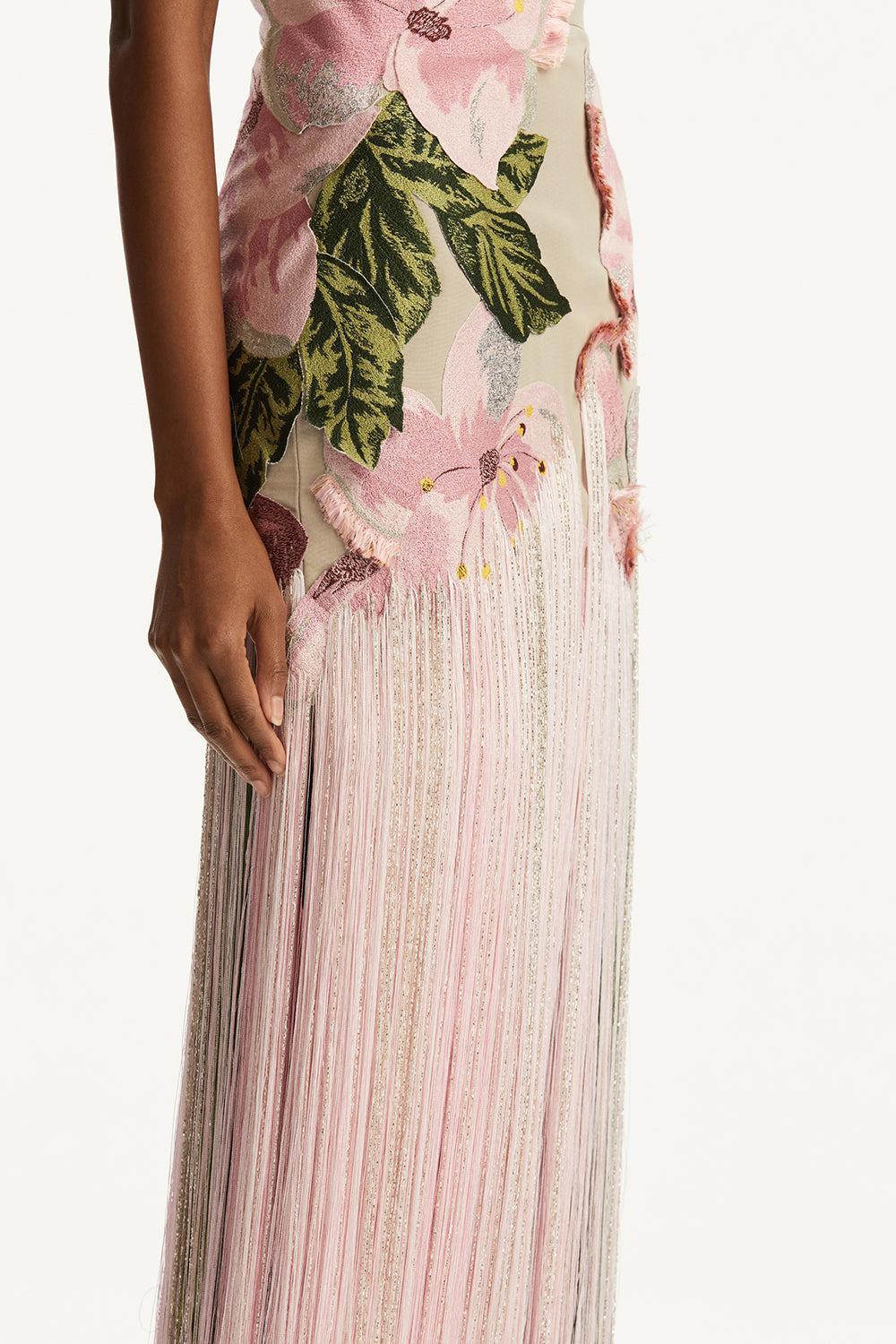 Sleeveless Embroidered Fringe Gown | OSCAR DE LA RENTA Marissa Collections Sleeveless Embroidered Fringe Gown | OSCAR DE LA RENTA Marissa Collections