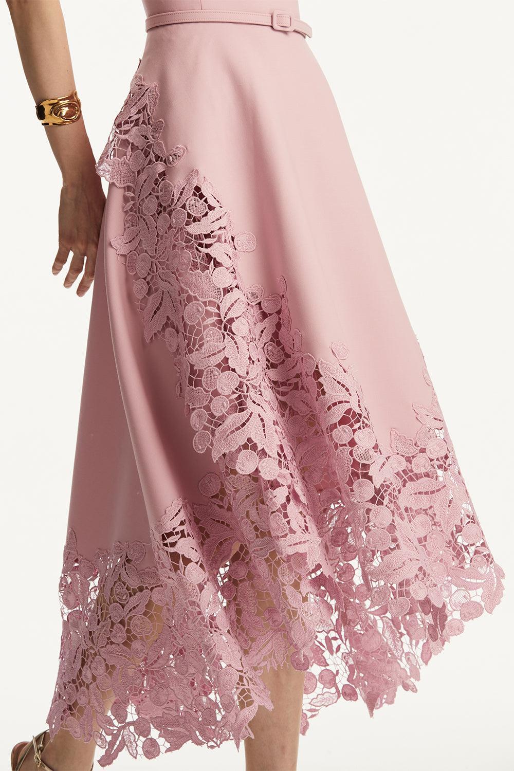 Cherry Guipure Dress-PINK-4-CLOTHINGDRESSCOCKTAIL-OSCAR DE LA RENTA
