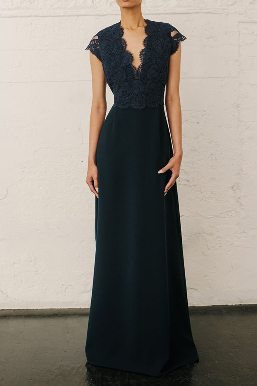 Charlotte V-Neck Lace Gown