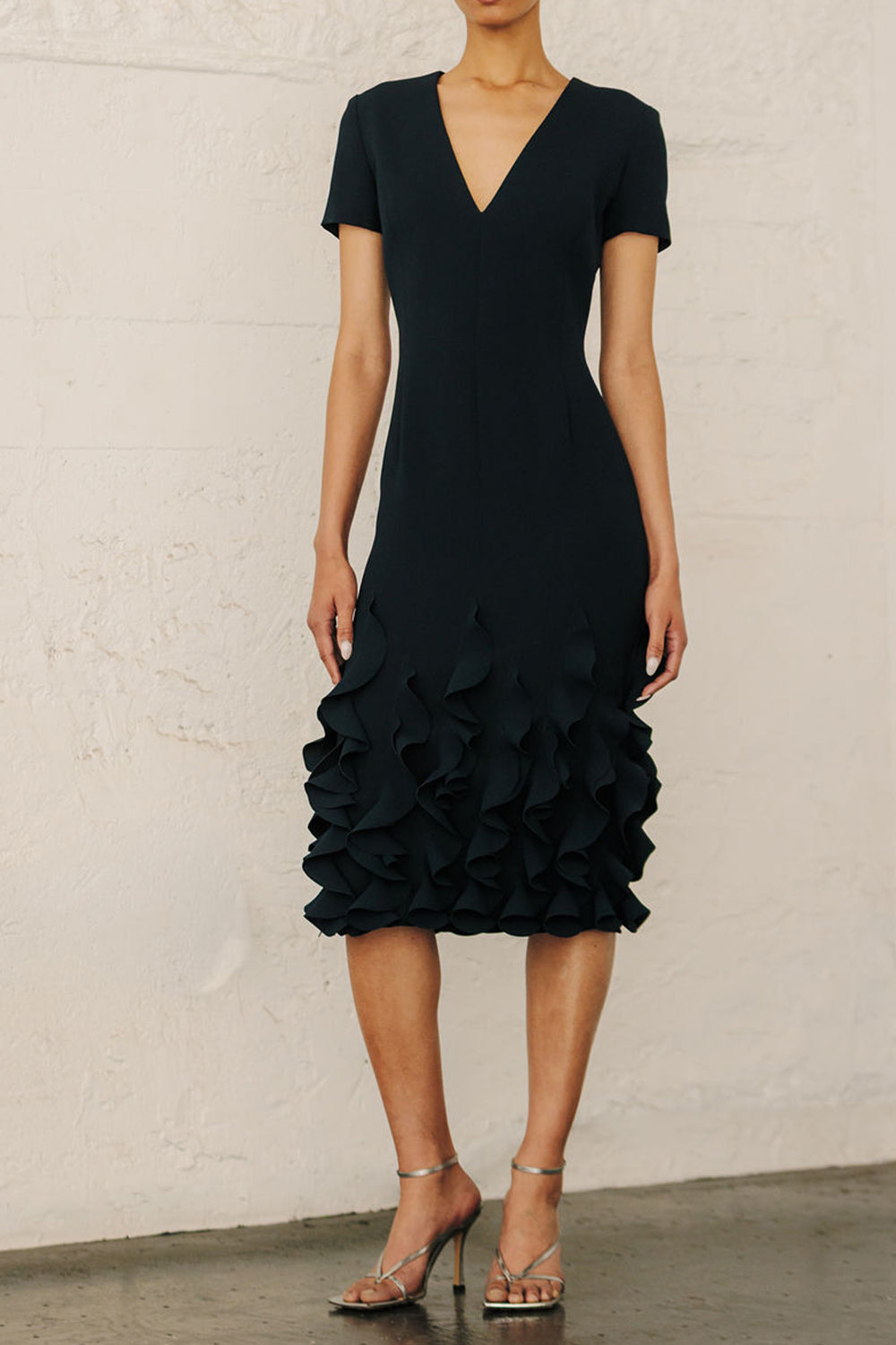 Jackie Short Sleeve Embellished Midi Dress