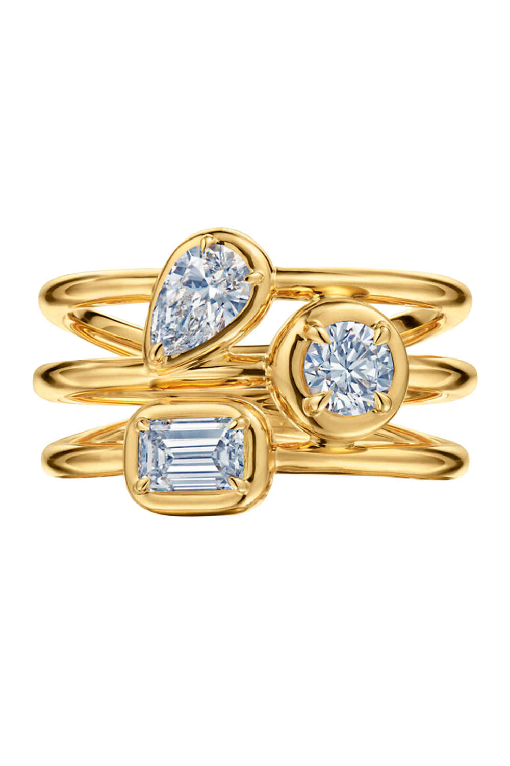 Diamond Starry Night Triple Row Bezel Ring