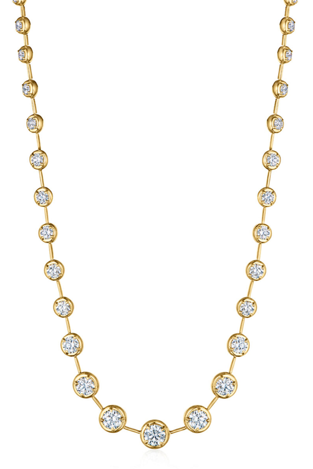 Diamond Round Starry Night Necklace - Yellow Gold