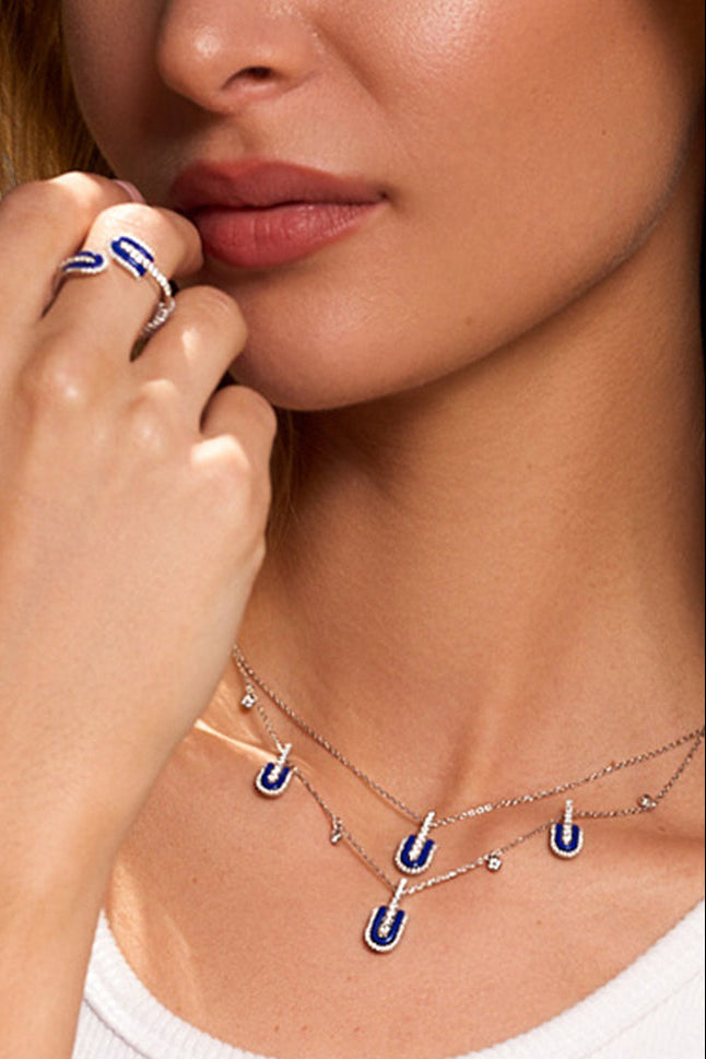 Diamond Lapis U Solo Midi Necklace