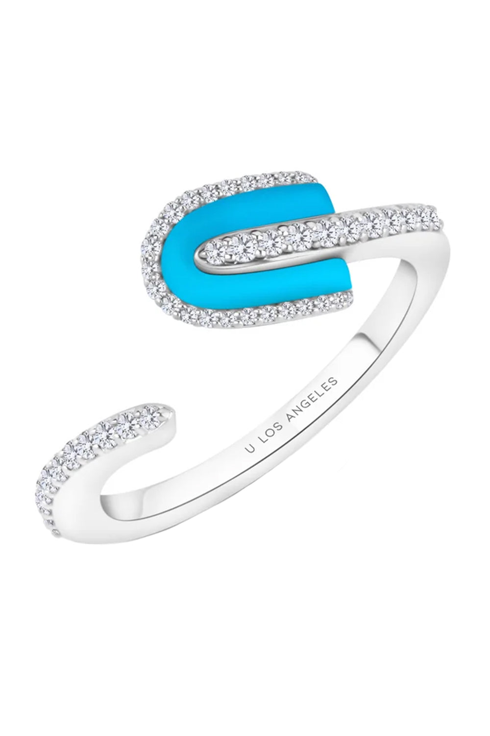 Diamond Turquoise U Solo Twsited Ring