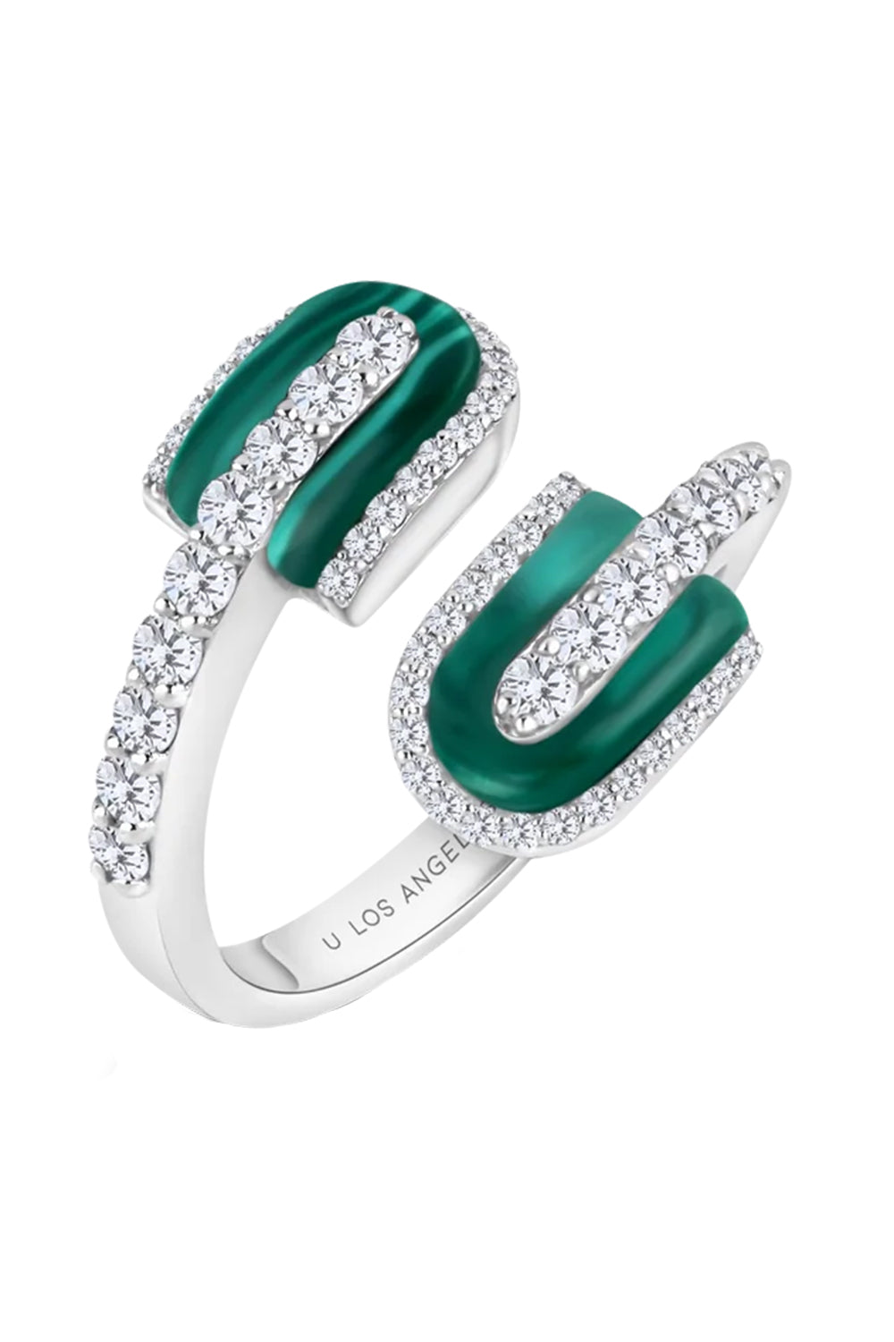 Diamond Malachite U Duo Maxi Ring