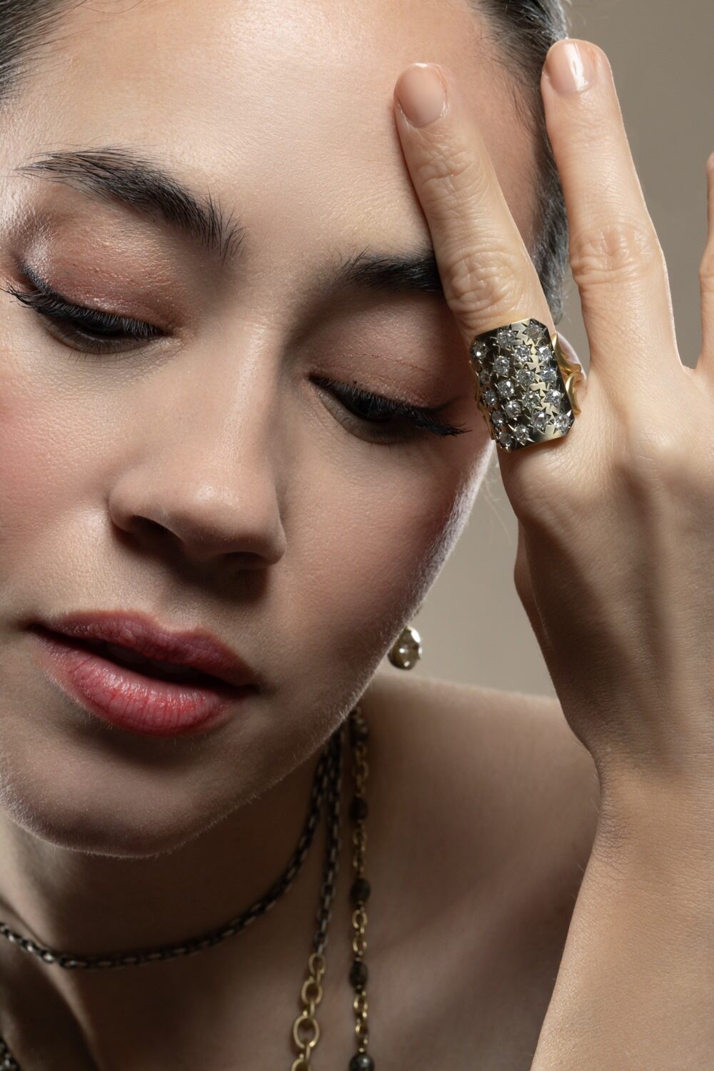 Diamond Ten Table Old European Twinkle Ring-YELLOW GOLD-7.5-JEWELRYFINE JEWELRING-SYLVA & CIE