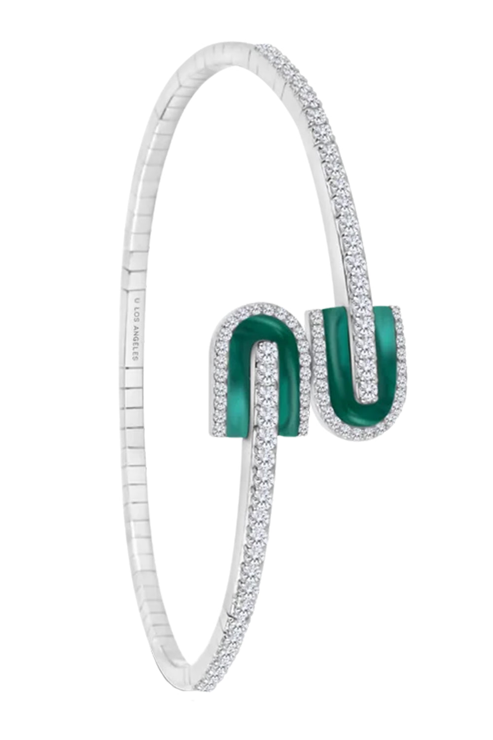 Diamond Malachite U Mini Duo Bangle Bracelet