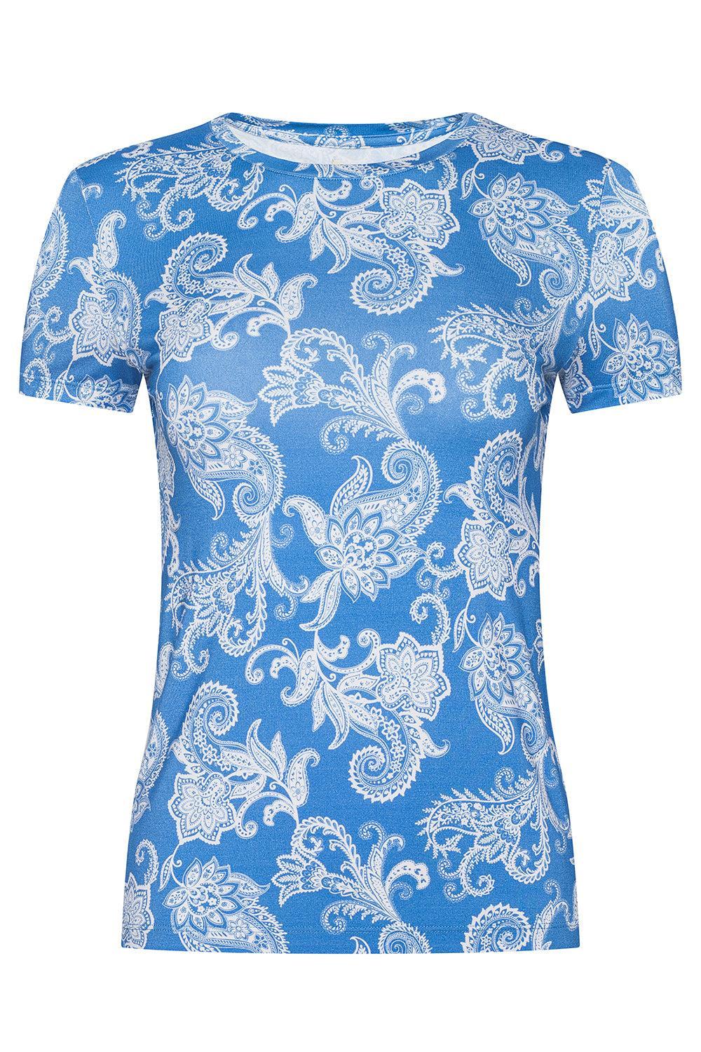 Ressi Tee - Regatta Blue Paisley-BLUE-XS-CLOTHINGTOPT-SHIRT-L'AGENCE
