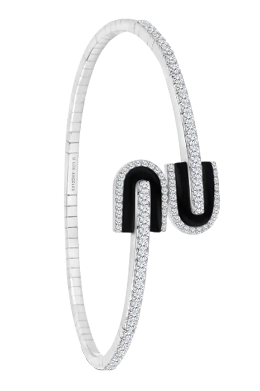 Diamond Onyx U Duo Bangle Bracelet