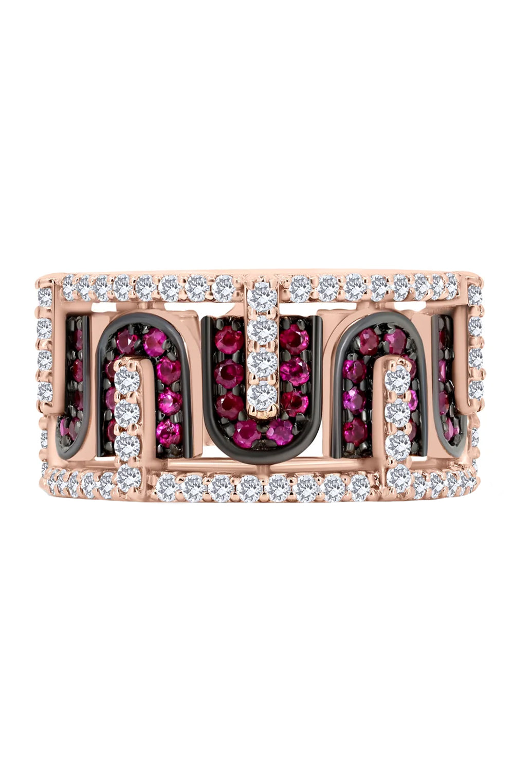 Diamond Ruby U Band Ring