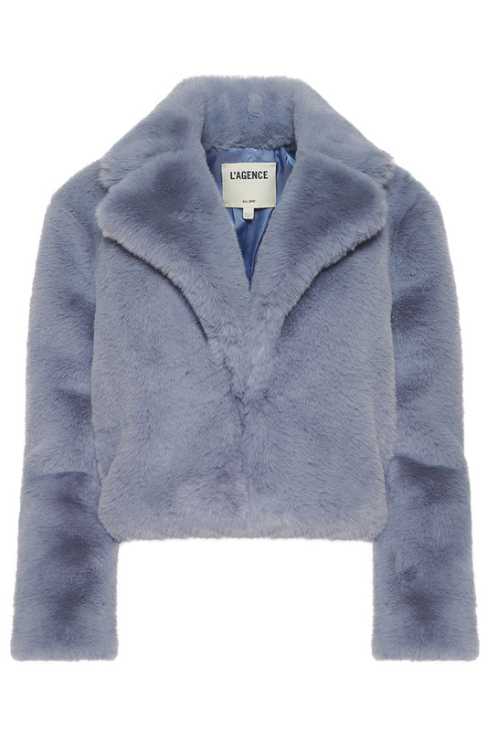 Aura Faux-Fur Cropped Coat