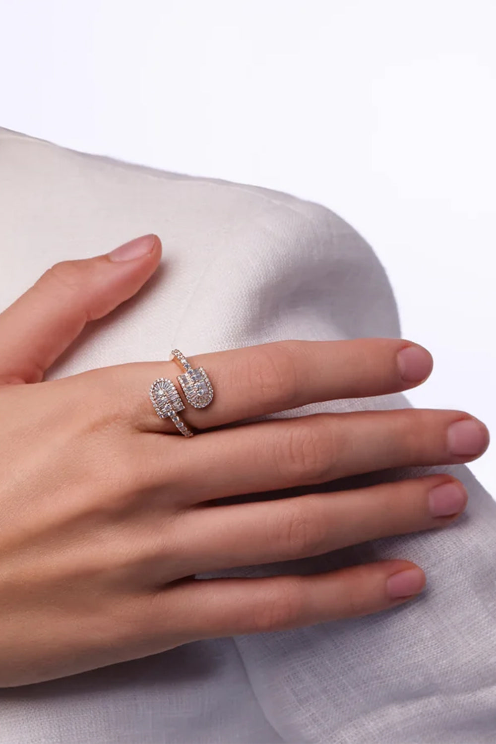 Diamond Baguette U Duo Maxi Ring - Yellow Gold