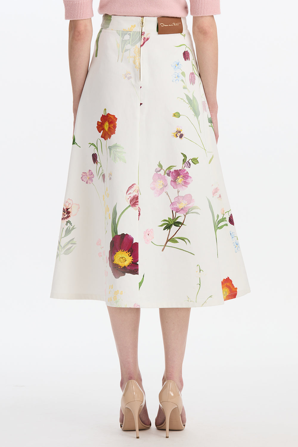 Mixed Botanical Denim Skirt