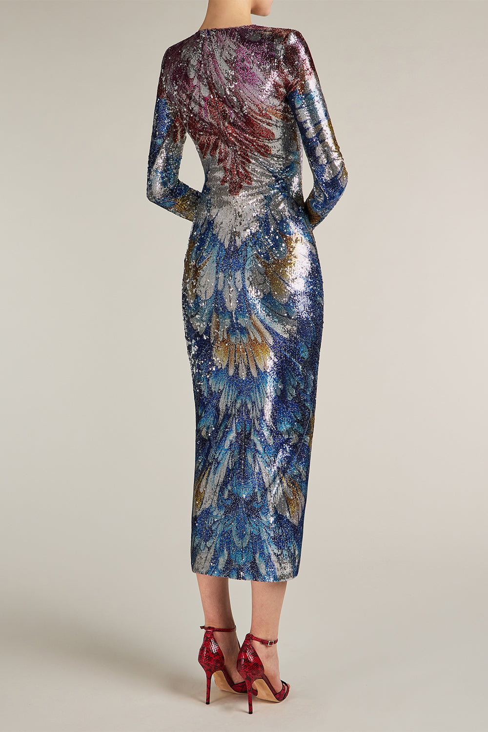 Lico Sequin Long Sleeve Midi Dress