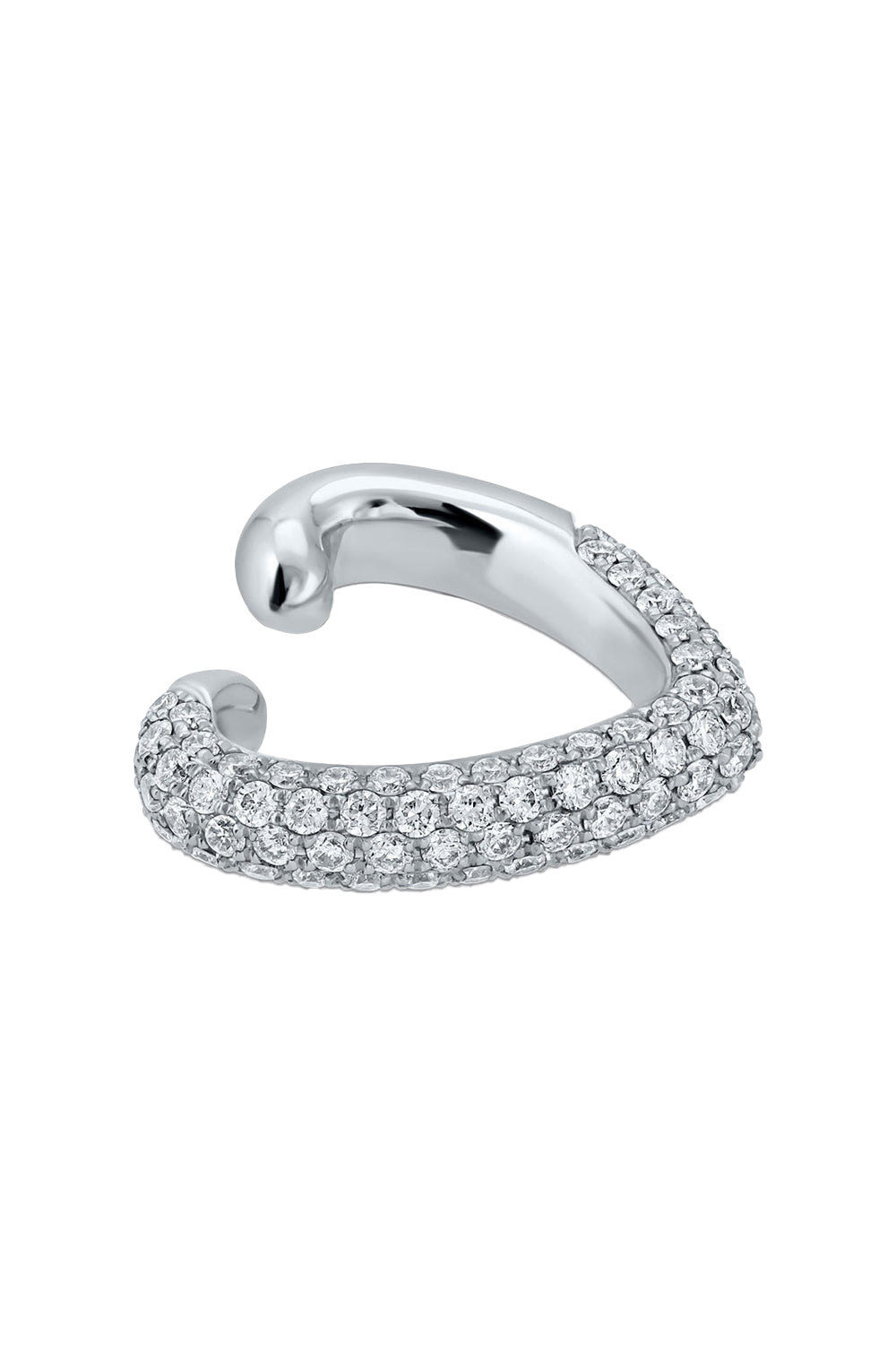 Diamond Heart Ear Cuff-WHITE GOLD-JEWELRYFINE JEWELEARRING-ANITA KO