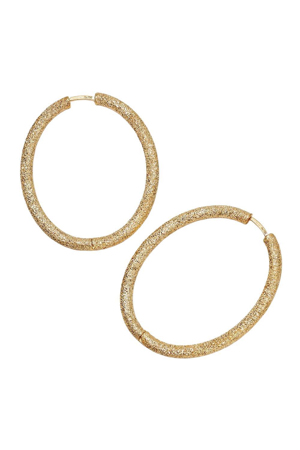 Florentine Finish Large Oval Hoop Earrings-ROSE GOLD-JEWELRYFINE JEWELEARRING-CAROLINA BUCCI