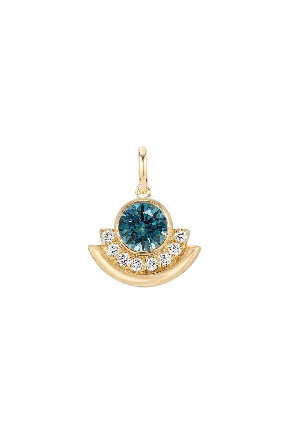 Montana Sapphire Arc Charm-YELLOW GOLD-JEWELRYFINE JEWELPENDANT-CASEY PEREZ