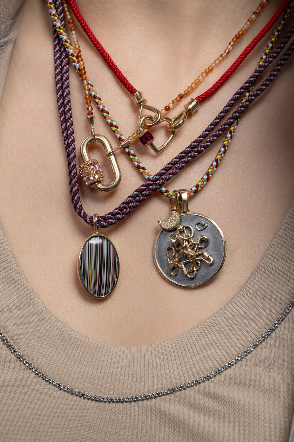 Clown Knot The String Project Necklace - Yellow Gold-YELLOW GOLD-28-JEWELRYFINE JEWELNECKLACE O-MARLA AARON