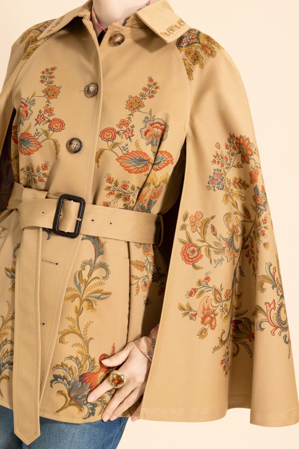Belted Print Cape Jacket-PRNTBGE-40-CLOTHINGJACKETCASUAL-ETRO