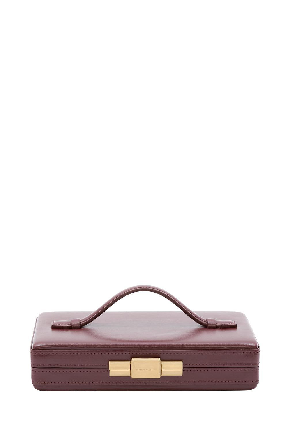 Box Clutch-BURGUNDY-HANDBAGCLUTCHES-VICTORIA BECKHAM