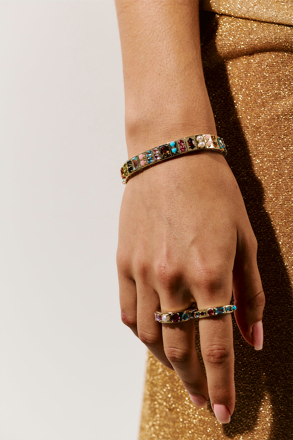Multistone Leggo Double Bracelet