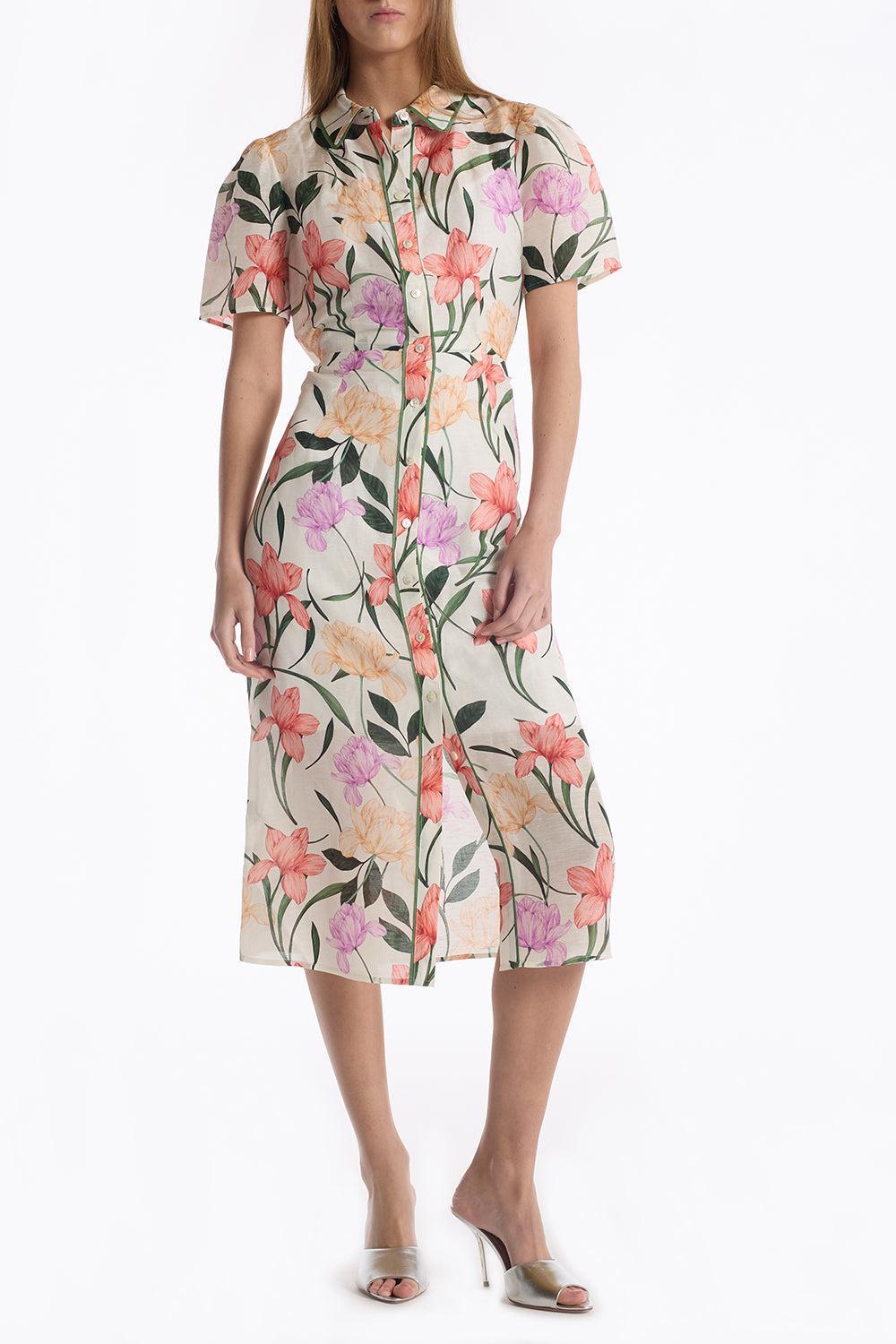 Cecile Dress - Jardin Ivory-CREAM-2-CLOTHINGDRESSCASUAL-CHRISTY LYNN