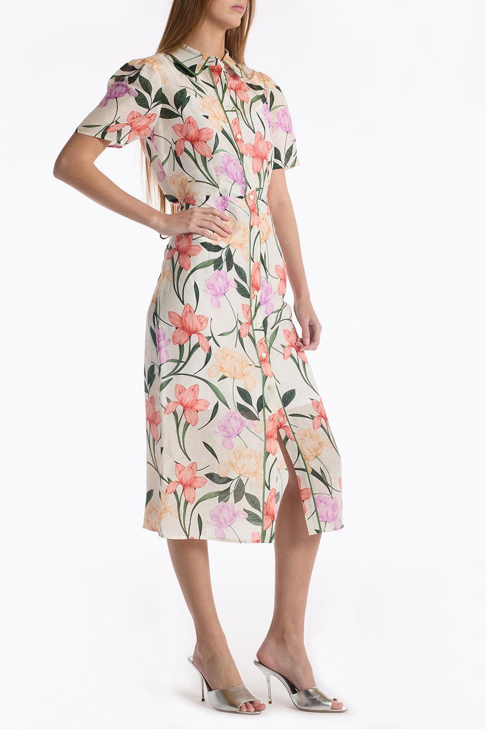 Cecile Dress - Jardin Ivory-CREAM-2-CLOTHINGDRESSCASUAL-CHRISTY LYNN