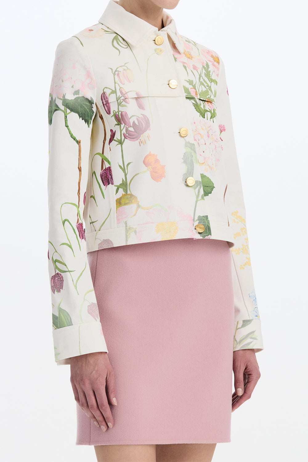 Mixed Botanical Denim Jacket